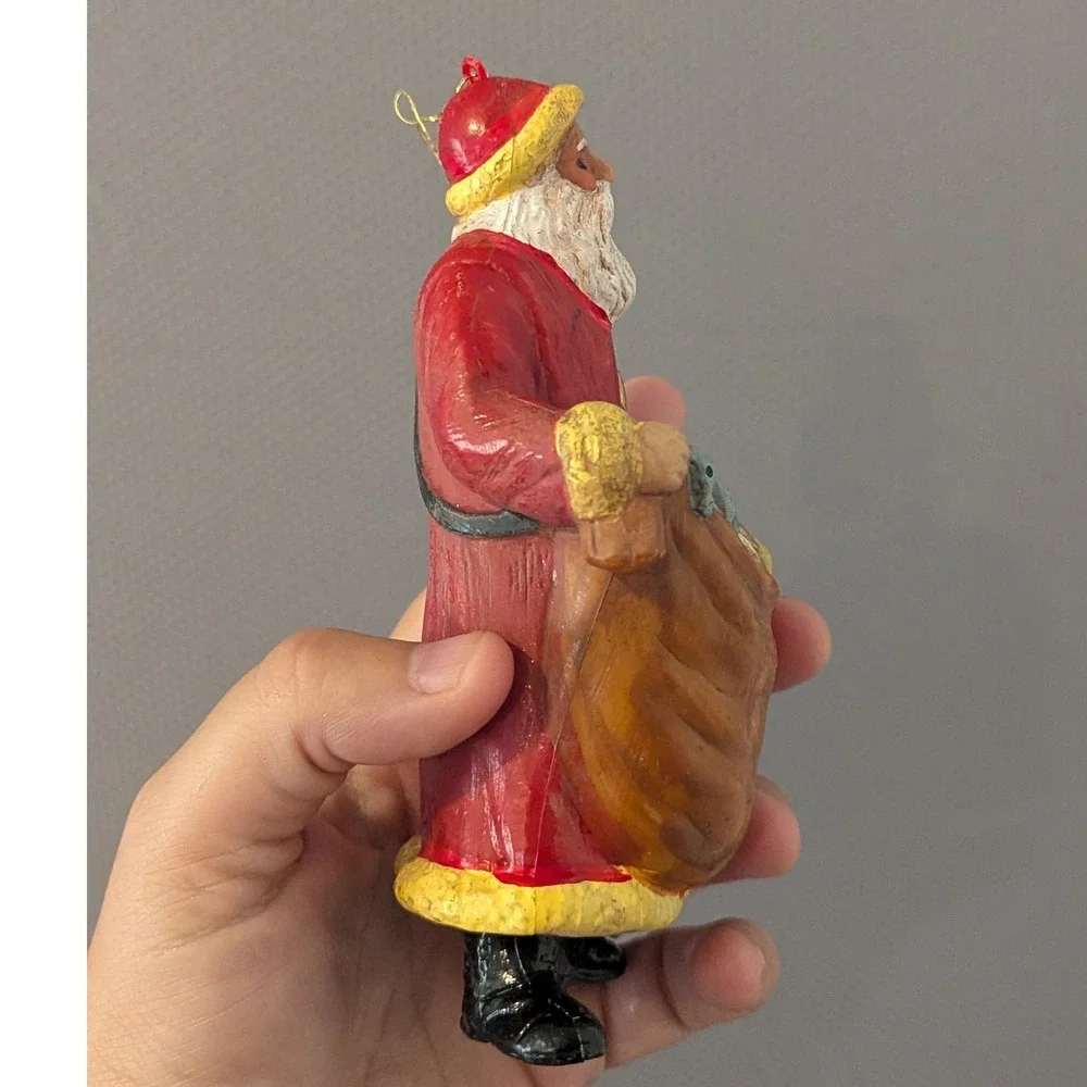 VTG Large Santa Claus Ornaments Old World Father Christmas Figures Plastic (?)